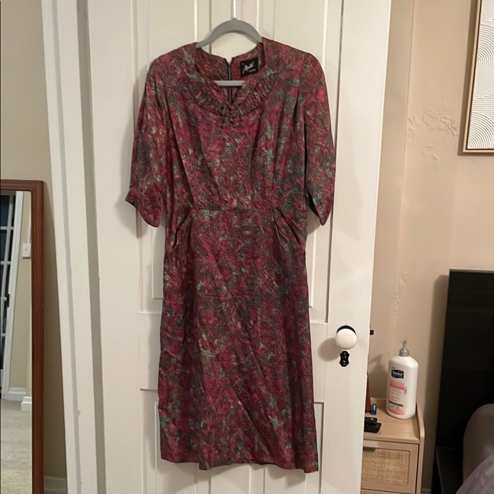 Vintage Floral Midi Dress